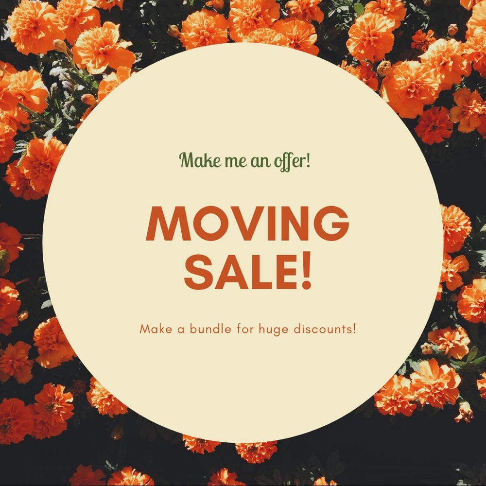 Moving sale + closet clean out!